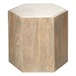 J&D Designs Co Argan Hexagon Wood & Marble Large Table in Natural/White