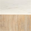 J&D Designs Co Argan Hexagon Wood & Marble Medium Table in Natural/White
