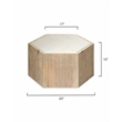 J&D Designs Co Argan Hexagon Wood & Marble Small Table in Natural/White