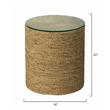 J&D Designs Co Harbor Round Coastal Rattan & Glass Side Table in Natural
