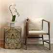 J&D Designs Co Ink Blot Transitional Wood Side Table in Taupe Brown/Gray