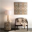J&D Designs Co Ink Blot Transitional Wood Side Table in Taupe Brown/Gray