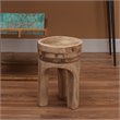 J&D Designs Co Mesa Coastal Rough Wood Wooden Stool in Natural
