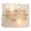 J&D Designs Co Swan Large Curved Glass/Steel Sconce in Clear Textured/Brass