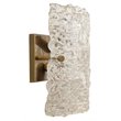 J&D Designs Co Swan Large Curved Glass/Steel Sconce in Clear Textured/Brass