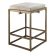 J&D Designs Co Shelby Modern Steel Metal/Hide Counter Stool in Antique Brass