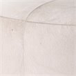 J&D Designs Co Thackeray Large Round Metal/Leather Hide Pouf in White