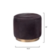J&D Designs Co Thackeray Small Round Leather Hide Pouf in Espresso