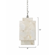 J&D Designs Co Borealis Cube Transitional Alabaster Stone Pendant in White