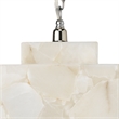 J&D Designs Co Borealis Cube Transitional Alabaster Stone Pendant in White