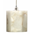 J&D Designs Co Borealis Hexagon Transitional Alabaster Stone Pendant in White