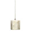 J&D Designs Co Borealis Hexagon Transitional Alabaster Stone Pendant in White
