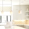 J&D Designs Co Borealis Hexagon Transitional Alabaster Stone Pendant in White