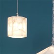 J&D Designs Co Borealis Hexagon Transitional Alabaster Stone Pendant in White