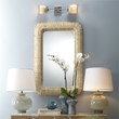 J&D Designs Co Hollis Rectangle Coastal Straw Rope Rattan Wall Mirror in Natural