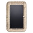 J&D Designs Co Hollis Rectangle Coastal Straw Rope Rattan Wall Mirror in Natural