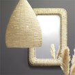 J&D Designs Co Hollis Rectangle Coastal Straw Rope Rattan Wall Mirror in Natural