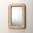 J&D Designs Co Hollis Rectangle Coastal Straw Rope Rattan Wall Mirror in Natural