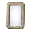 J&D Designs Co Hollis Rectangle Coastal Straw Rope Rattan Wall Mirror in Natural