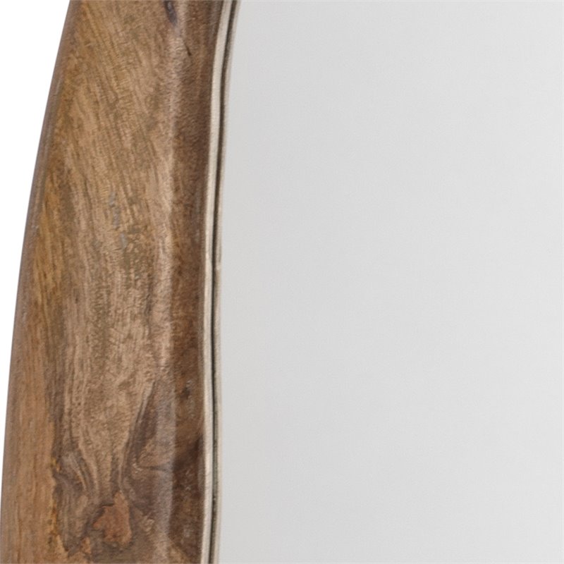 J&D Designs Co Oval Organic Transitional Wood Mirror in Natural