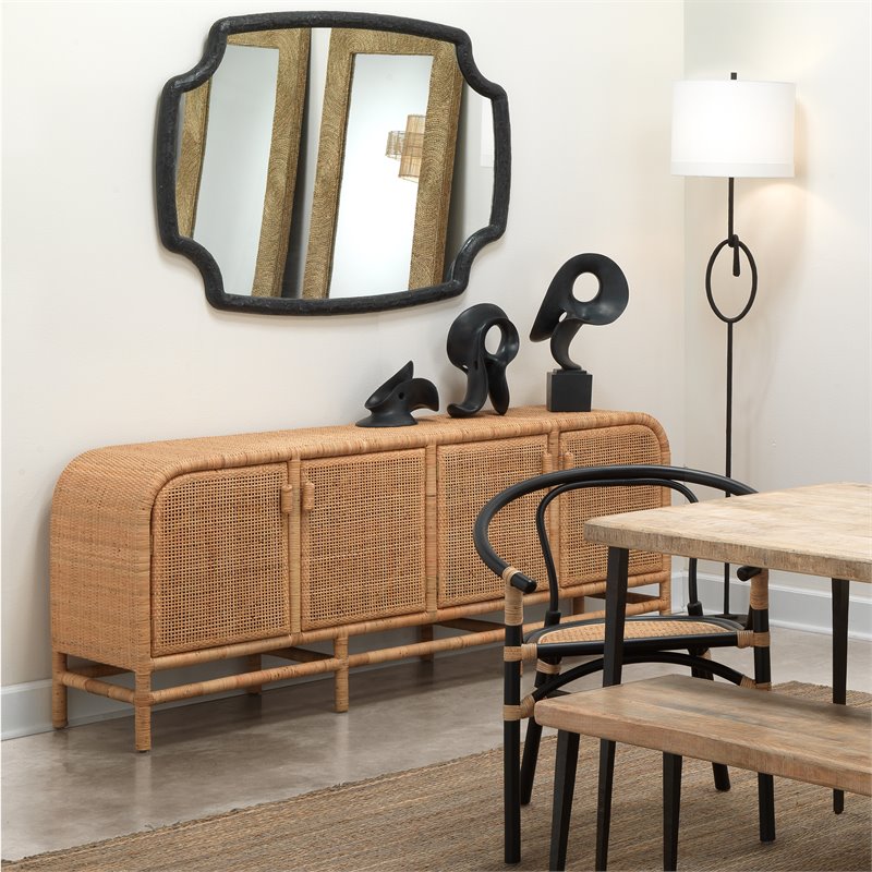 J&D Designs Co Selene Traditional Resin Mirror in Textured Charcoal
