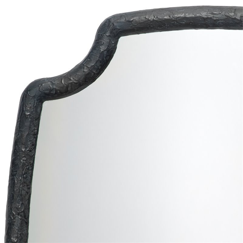 J&D Designs Co Selene Traditional Resin Mirror in Textured Charcoal