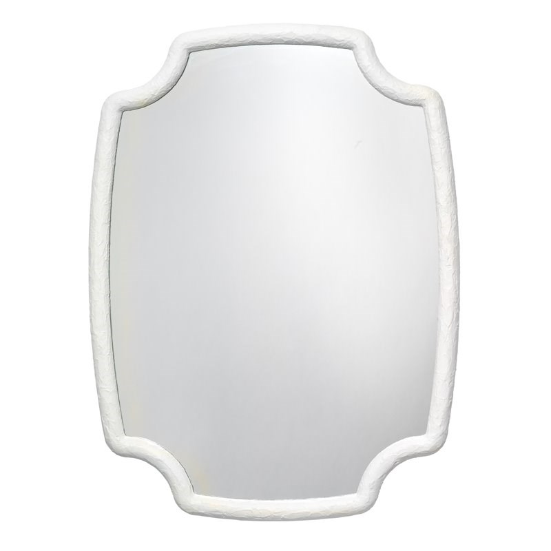 J&D Designs Co Selene Traditional Resin Mirror in Textured White