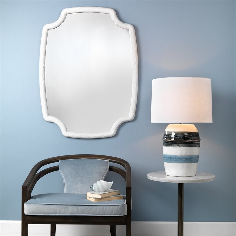 j&d designs co selene traditional resin mirror in textured white