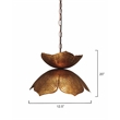J&D Designs Co Large Flowering Lotus Traditional Metal Pendant in Gold