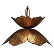 J&D Designs Co Small Flowering Lotus Traditional Metal Pendant in Gold