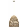 J&D Designs Co Netted Coastal Rattan/Rope Fabric Pendant in Natural Corn