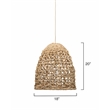 J&D Designs Co Netted Coastal Rattan/Rope Fabric Pendant in Natural Corn