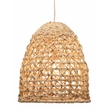 J&D Designs Co Netted Coastal Rattan/Rope Fabric Pendant in Natural Corn
