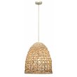 J&D Designs Co Netted Coastal Rattan/Rope Fabric Pendant in Natural Corn