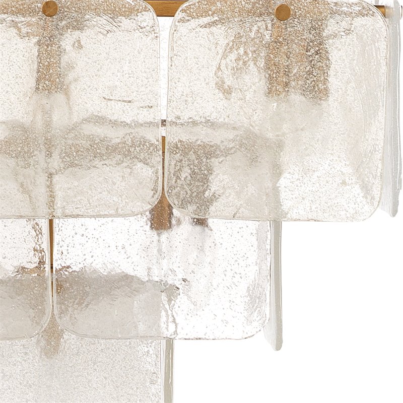 J&D Designs Co Perignon 3-Tier Iron Metal/Glass Chandelier in Antique Brass