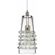 J&D Designs Co Long Ribbon Modern Thick Glass Pendant in Clear