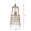J&D Designs Co Long Ribbon Modern Thick Glass Pendant in Clear