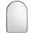 J&D Designs Co Arch Transitional Metal Mirror in Silver Gray Leaf