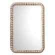 J&D Designs Co Audrey Rectangle Coastal Wood Mirror in White Washed