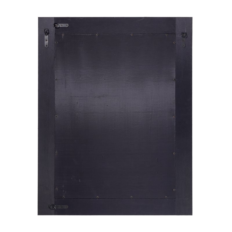 J&D Designs Co Cross Stitch Rectangle Leather Hide Mirror in Gray/White