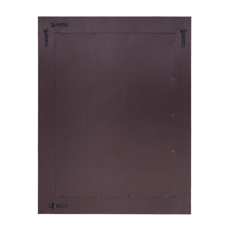 J&D Designs Co Cross Stitch Rectangle Leather Hide Mirror in White/Brown