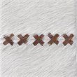 J&D Designs Co Cross Stitch Rectangle Leather Hide Mirror in White/Brown