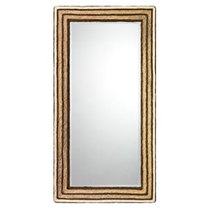 J&D Designs Co Evergreen Rectangle Coastal Glass/Seagrass Mirror in Natural