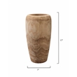 J&D Designs Co Ojai Small Transitional Wood Vase in Natural Finish