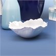 J&D Designs Co Large Modern Ceramic Peony Bowl in White Finish