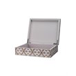 J&D Designs Co Kaleidoscope Transitional Wood Box in Brown/Light Gray/Blue