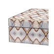 J&D Designs Co Kaleidoscope Transitional Wood Box in Brown/Light Gray/Blue