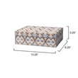 J&D Designs Co Kaleidoscope Transitional Wood Box in Brown/Light Gray/Blue