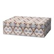 J&D Designs Co Kaleidoscope Transitional Wood Box in Brown/Light Gray/Blue