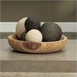 J&D Designs Co Laurel Large Transitional Wood Bowl in Natural Finish